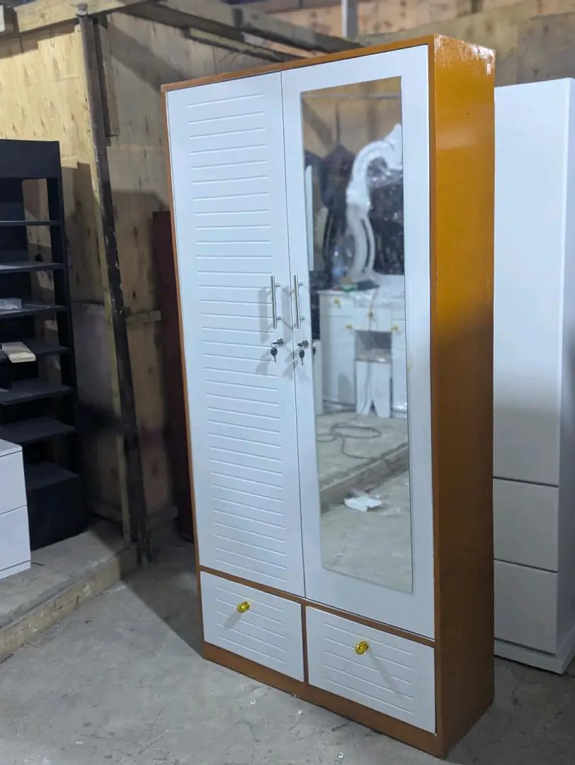 White and Black Plastic Wardrobe with Mirror thumbnail 6