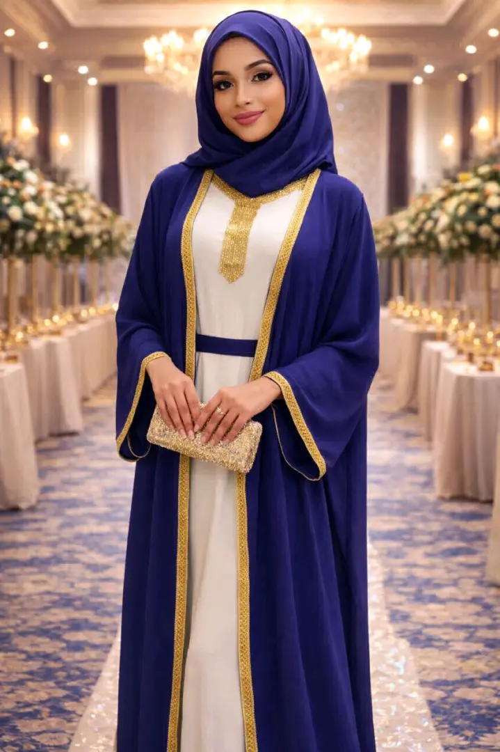 New Stylish Abaya with Matching Hijab thumbnail 2