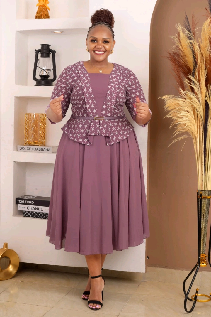 Dark Green Dress with Patterned Bolero Set thumbnail 2