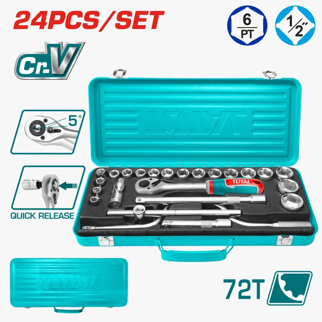 Total 24-Piece Socket Wrench Set