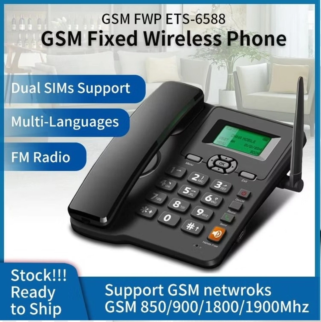 Black GSM Fixed Wireless Phone (Tablephone) Dual SIM
