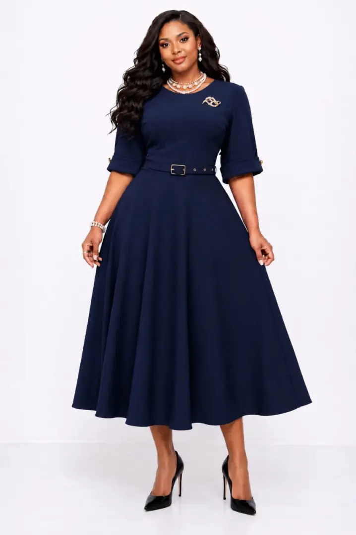 Women's Super Senori Belted Midi Dress thumbnail 6