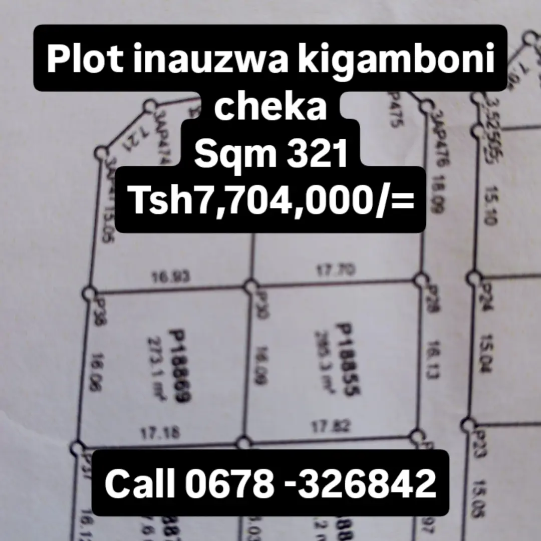 Kiwanja Kigamboni Cheka (321 sqm)