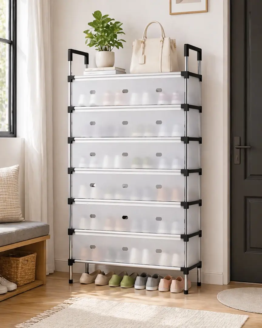 7 Layers Shoe Rack with Dust-proof Cover thumbnail 3