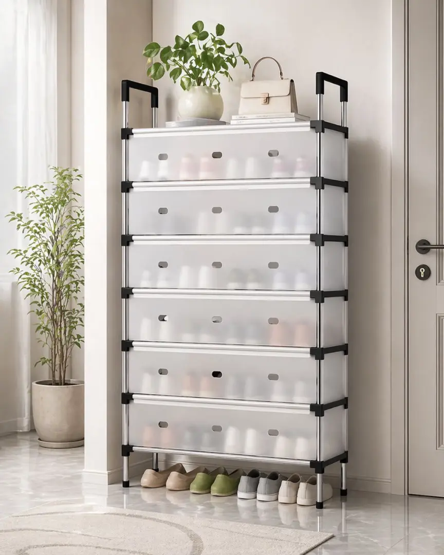 7 Layers Shoe Rack with Dust-proof Cover thumbnail 4