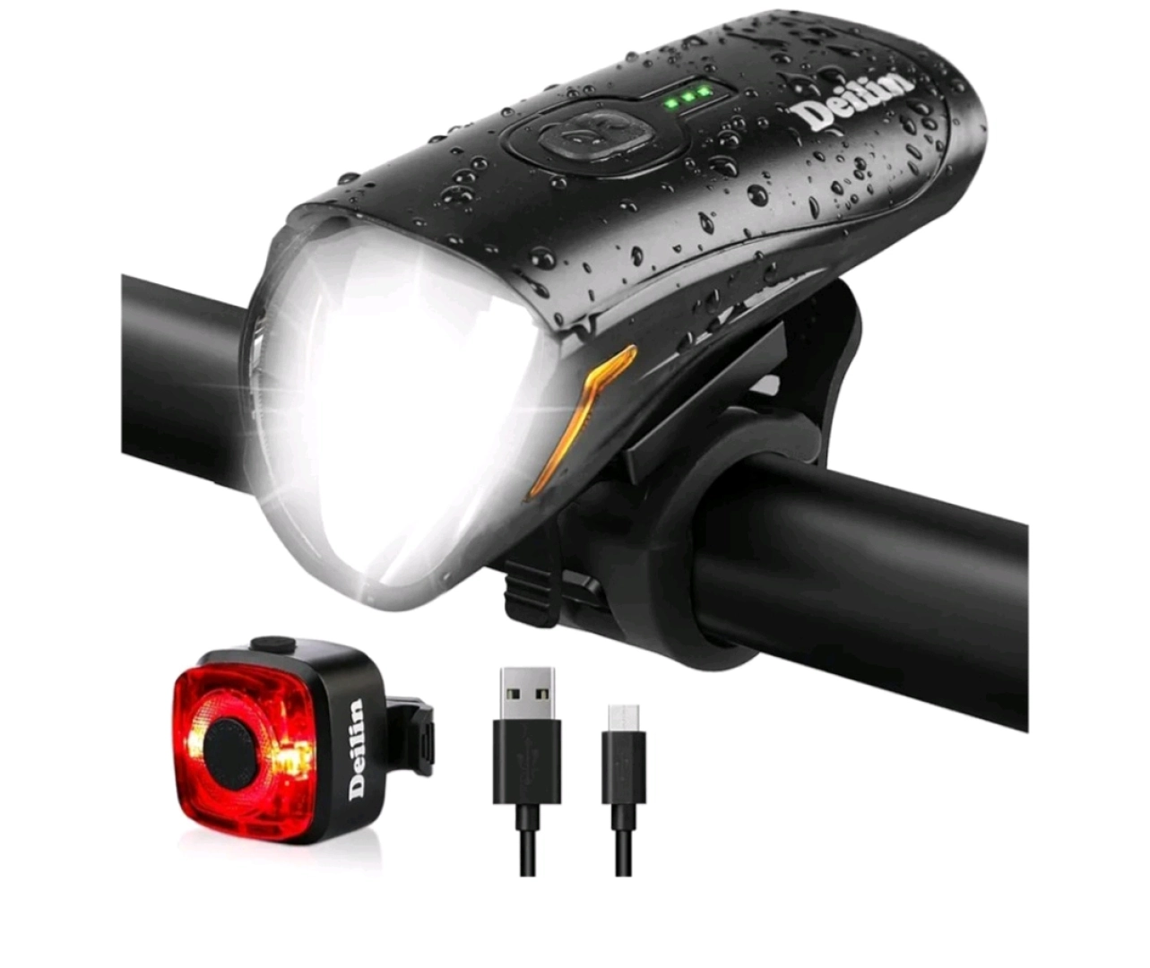 Waterproof USB Rechargeable Bicycle Lights Set