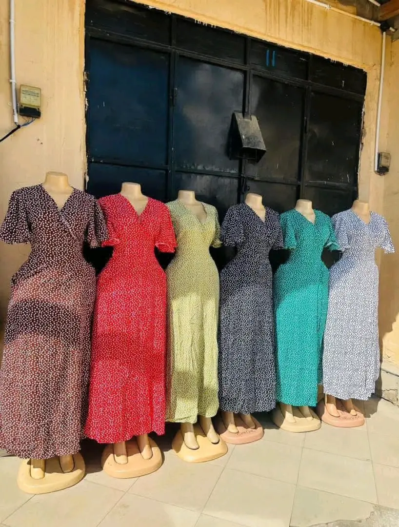 Polka-dot V-neck Long Dress thumbnail 2