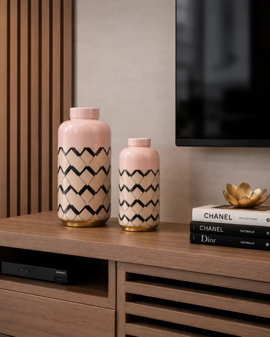 Quality Pair Ceramic Vases (Set of 2)