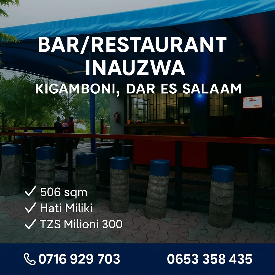 Bar/Restaurant Inauzwa Kigamboni (506 sqm)