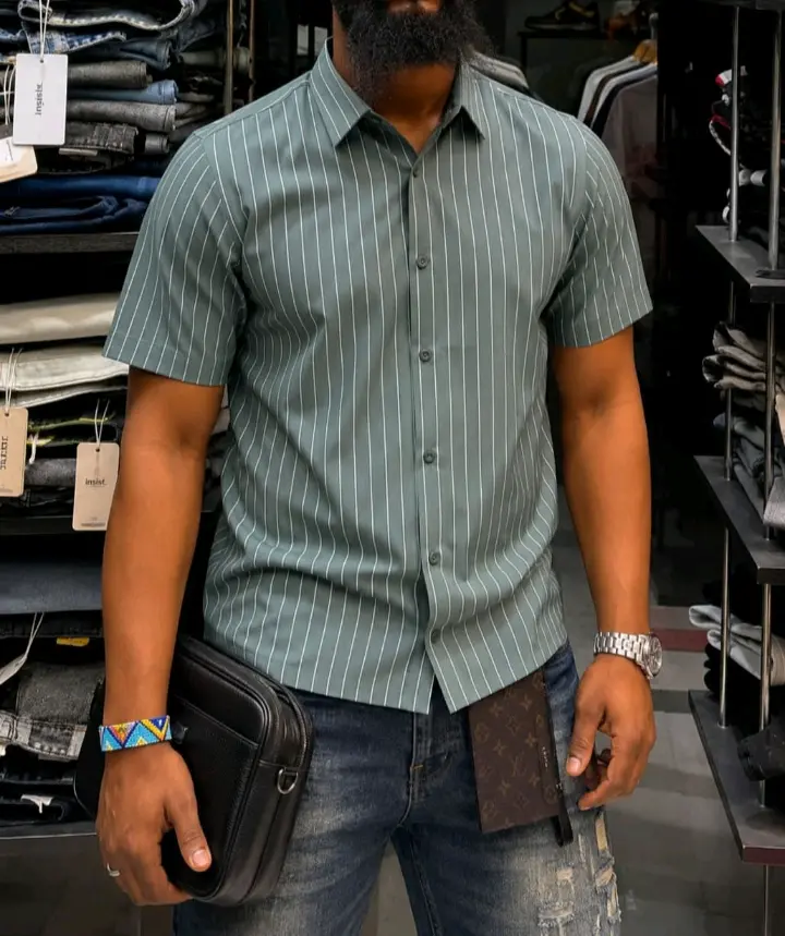 Striped Men's Short-Sleeve Shirts thumbnail 4