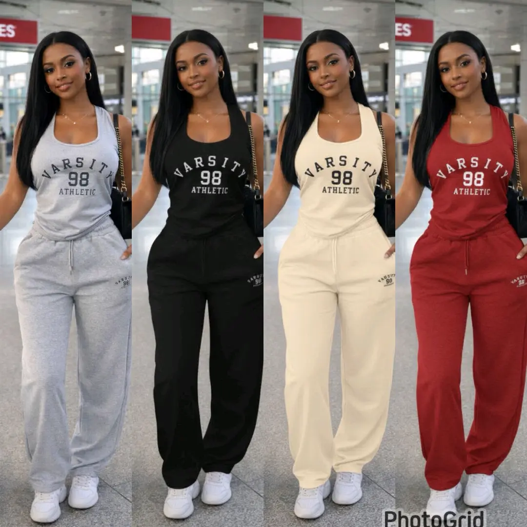 Two-Piece Set (Tank Top & Sweatpants) - 4 Colors