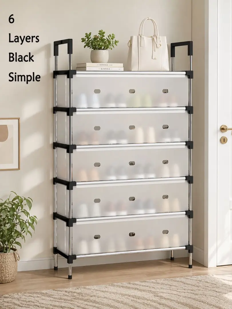 6 Layers Shoe Rack with Dust-proof Cover thumbnail 3