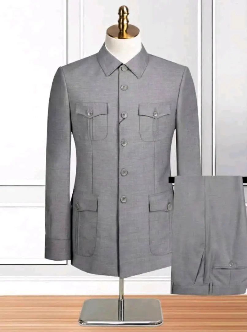 Marshalino Two Piece Men's Suit (Light Brown/Khaki) thumbnail 2