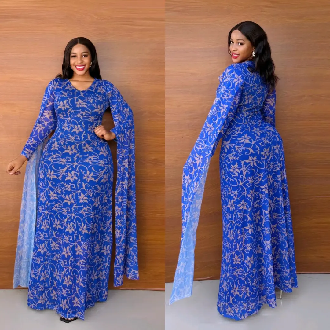 Floral Ankara-Style Maxi Dress thumbnail 2