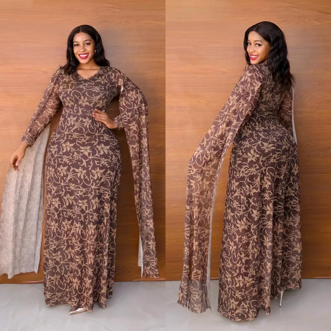 Floral Ankara-Style Maxi Dress thumbnail 4