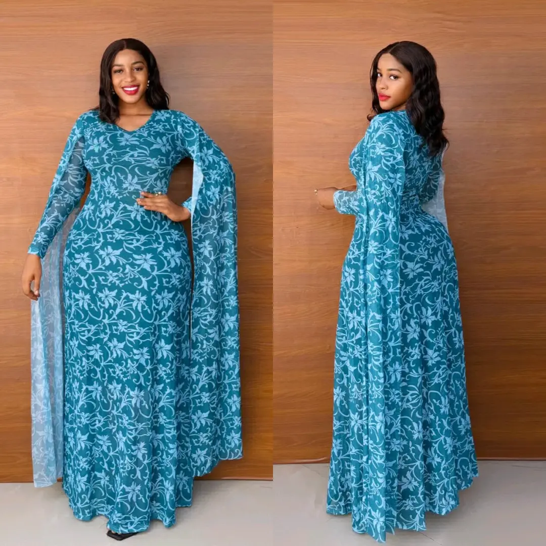 Floral Ankara-Style Maxi Dress thumbnail 6