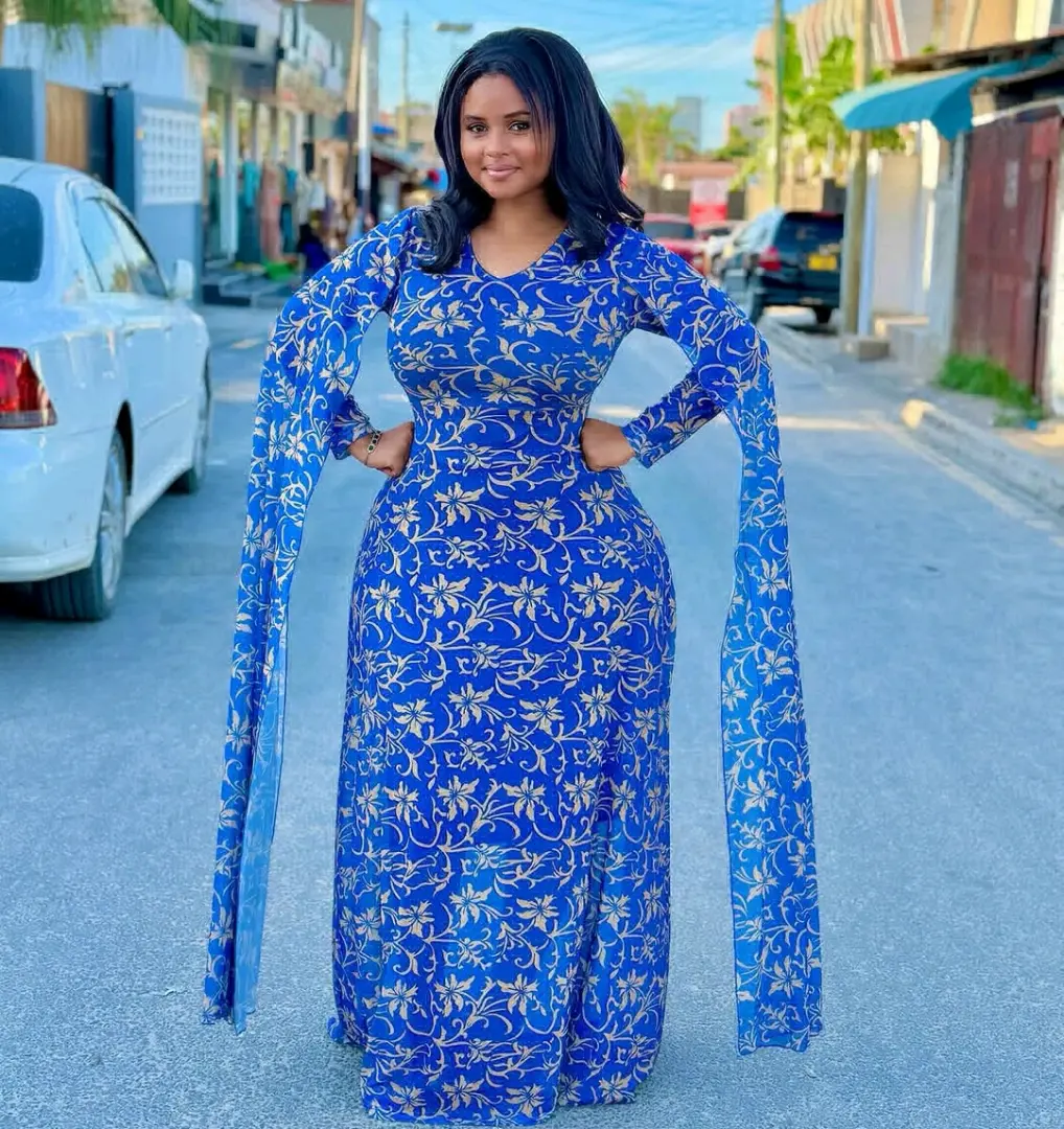 Floral Ankara-Style Maxi Dress thumbnail 7