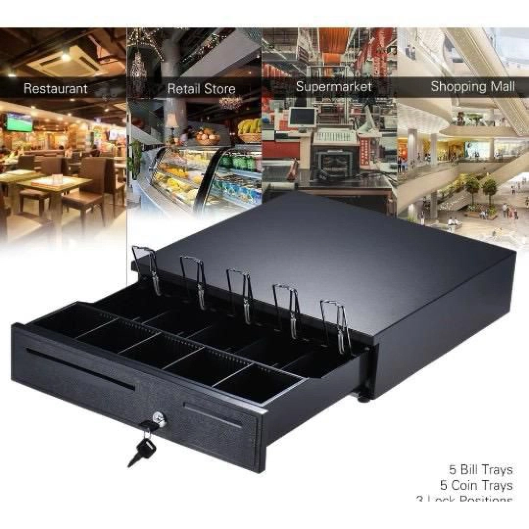 Black Cash Drawer with 5 Currency Slots thumbnail 3