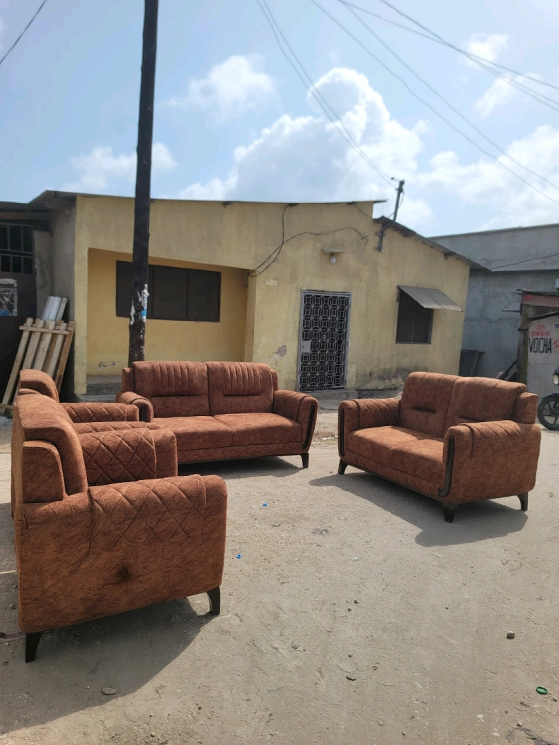 New Brown Sofa Set with Wood Frame thumbnail 5