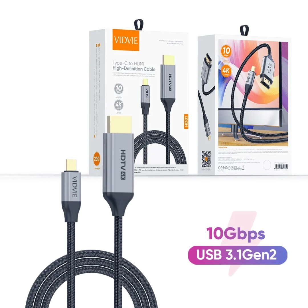 Vidvie Type-C to HDMI 4K High-Definition Cable (2m)