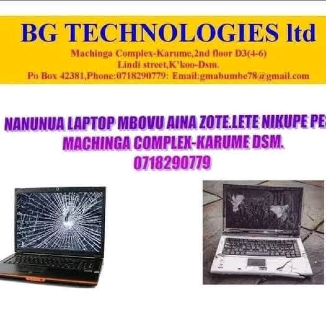 Tunauza/Tunapokea Laptop Mbovu - BG Technologies