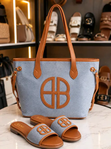 Denim Handbag & Matching Sandals Set