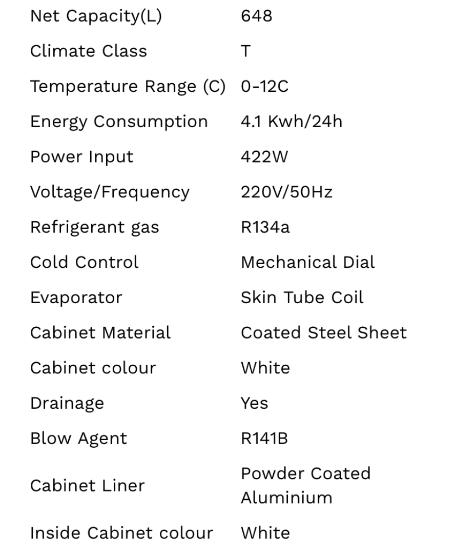 Solstar VC9000 Showcase Fridge 648L Double Door thumbnail 2