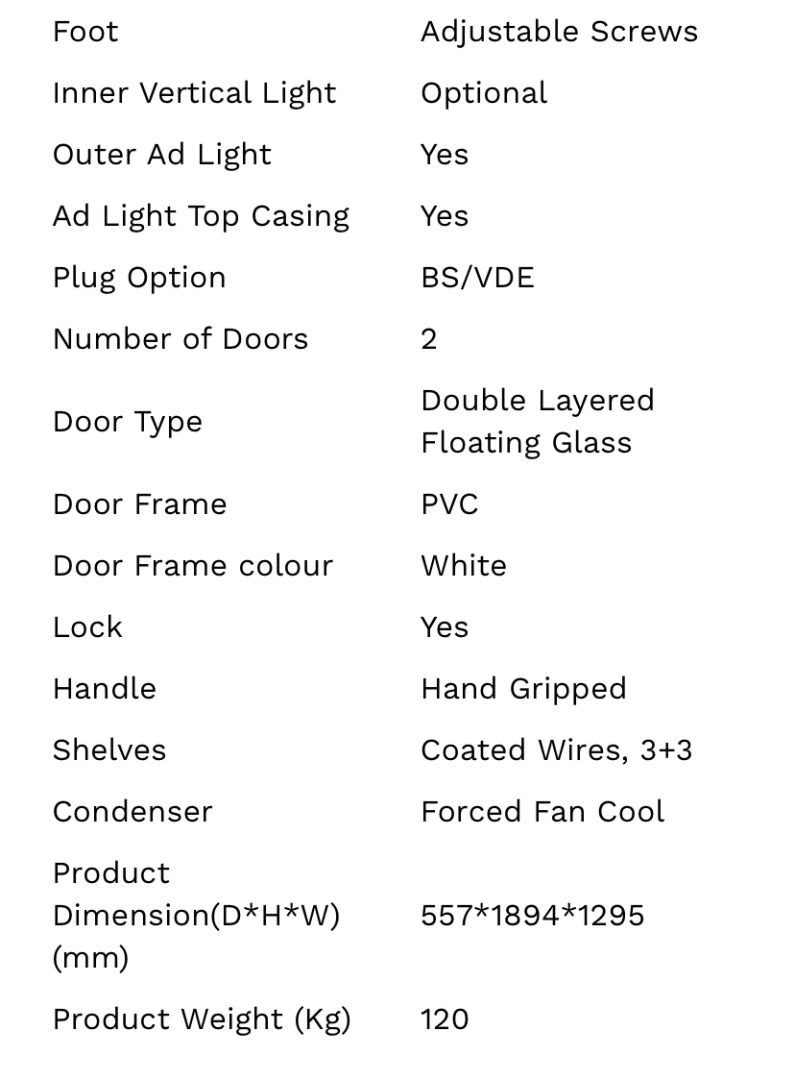 Solstar VC9000 Showcase Fridge 648L Double Door thumbnail 3