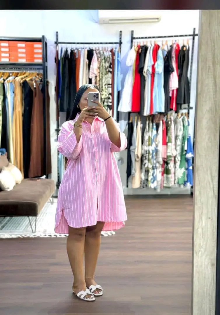 Magauni Mazuri ya Kike (Striped Shirt Dress) thumbnail 3