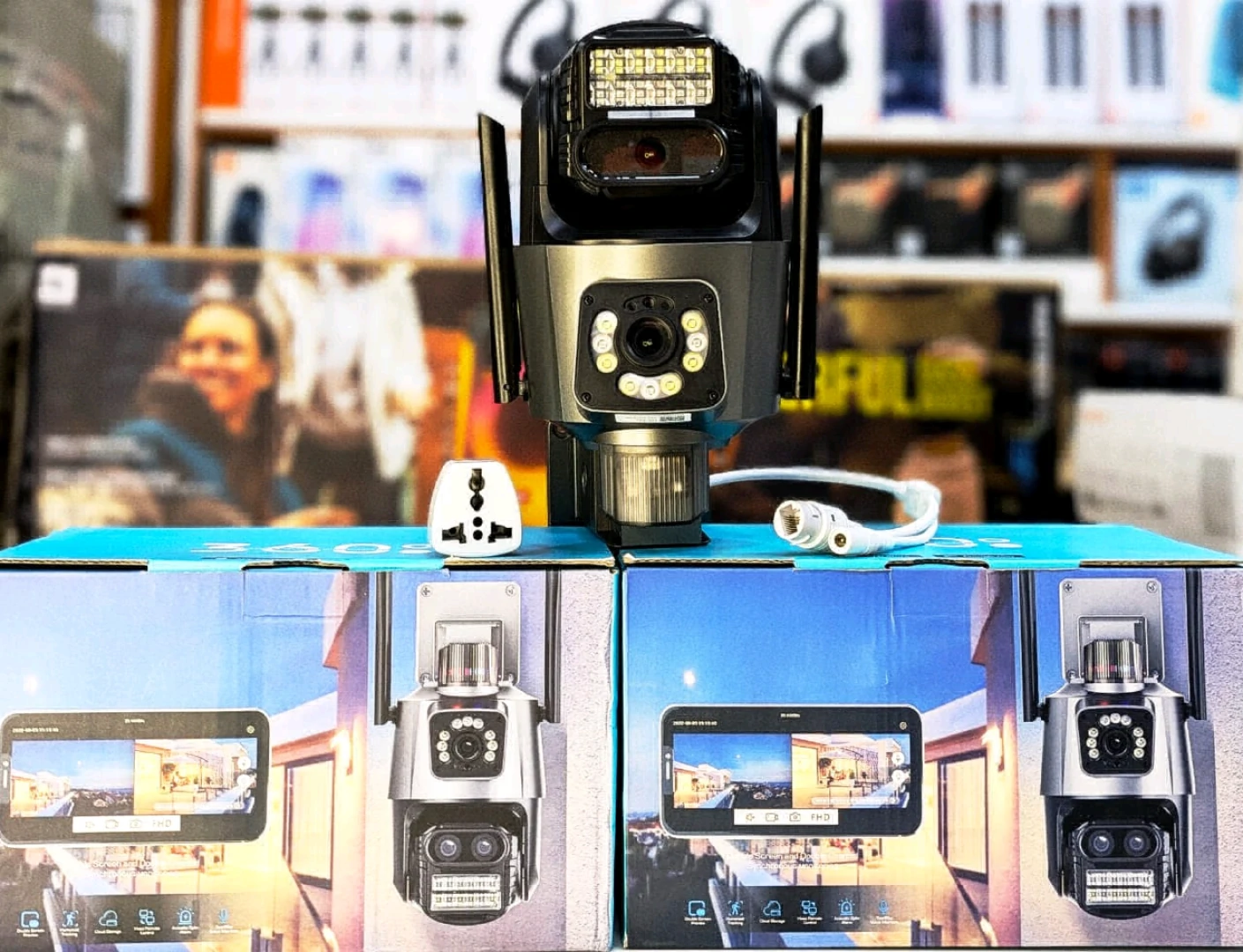 Dual Lens WiFi PTZ Security Camera FHD