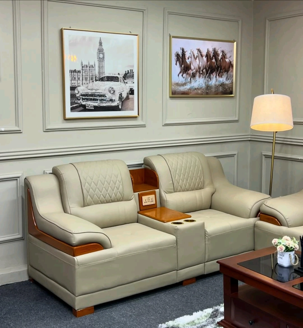 Complete Modern Luxurious Leather Sofa Set thumbnail 3