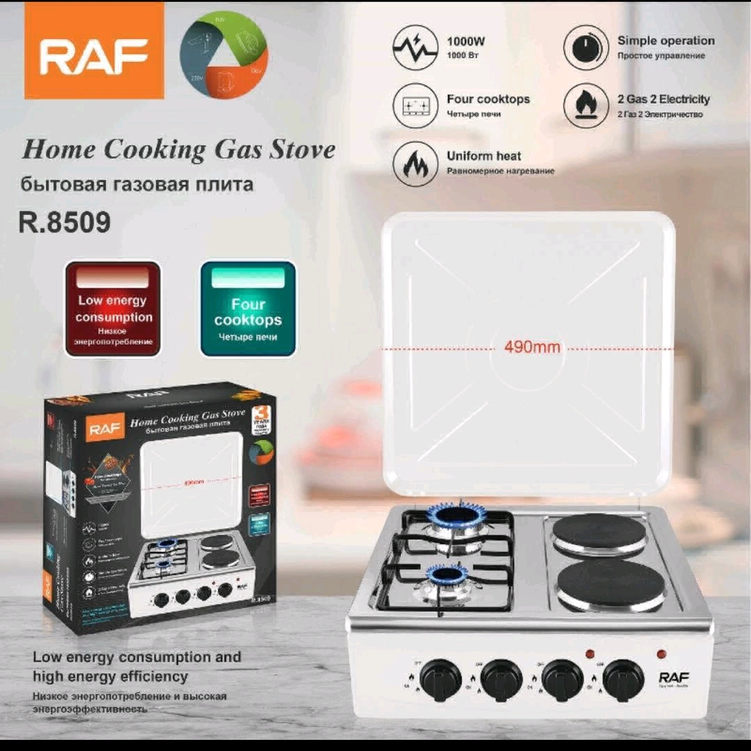 RAF Home Cooking Gas Stove R.8509 (2 Gas + 2 Electric)