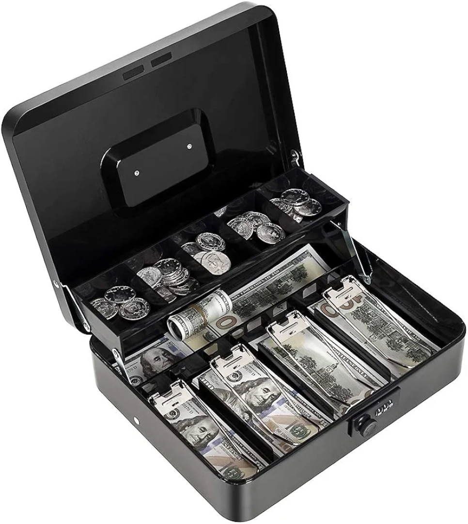Portable Metal Cash Box with Key Lock thumbnail 2