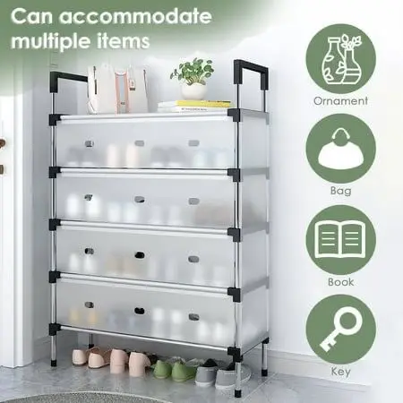 5 Layers Shoes Rack with Dust Proof Cover thumbnail 4