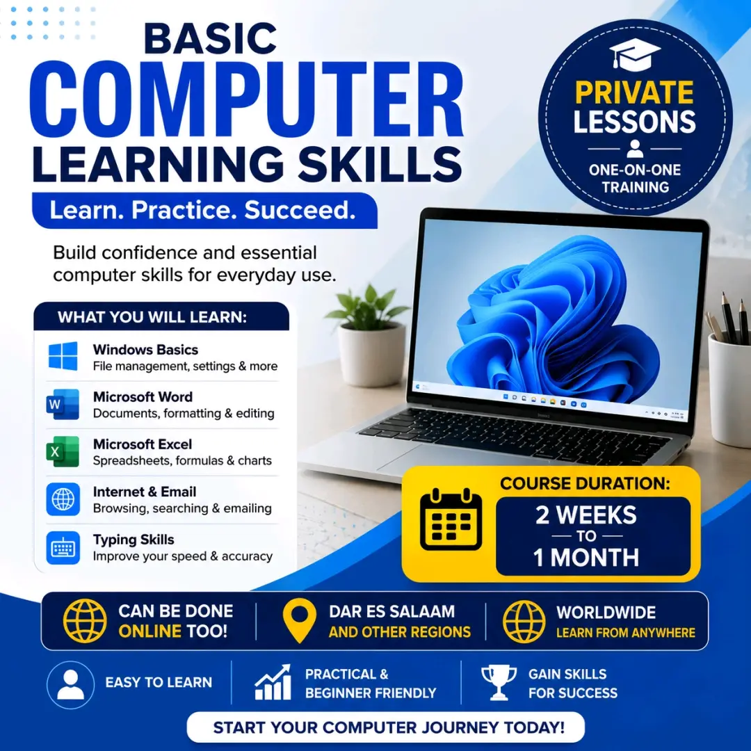 Basic Computer Skills Private Training