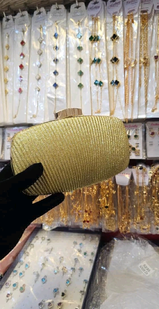 Shiny Gold Clutch Handbag
