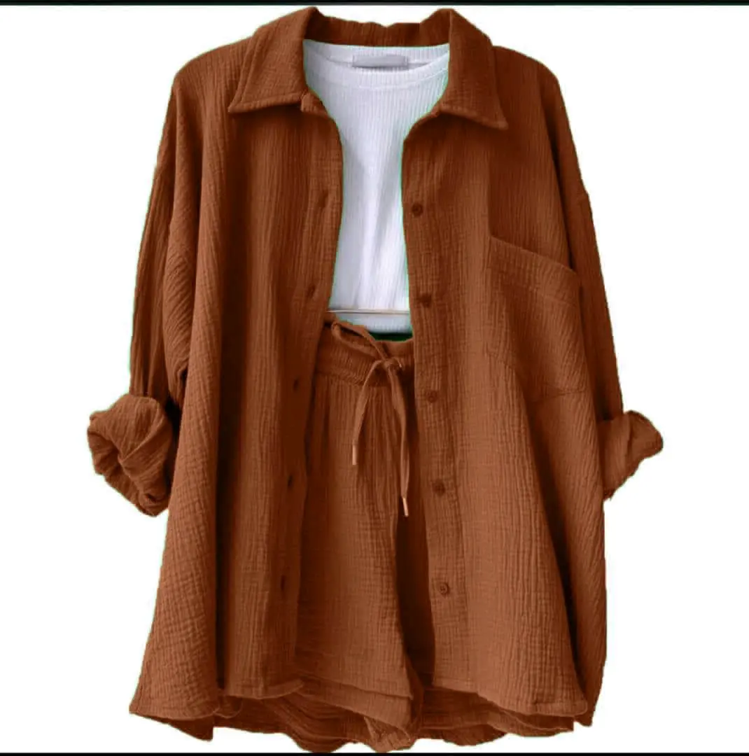 Women's Casual Shirt & Shorts Set thumbnail 2
