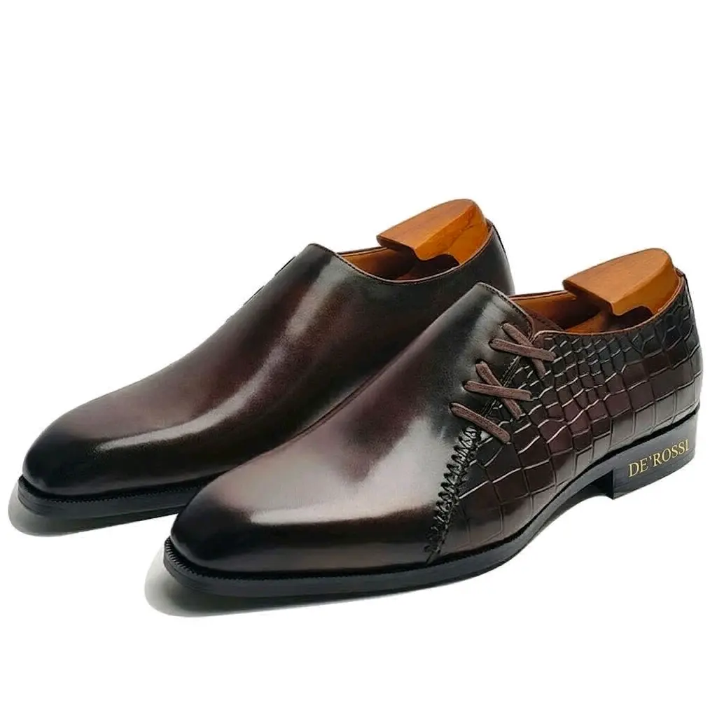 DE ROSSI Men's Black Leather Dress Shoes (Made in Italy) thumbnail 3