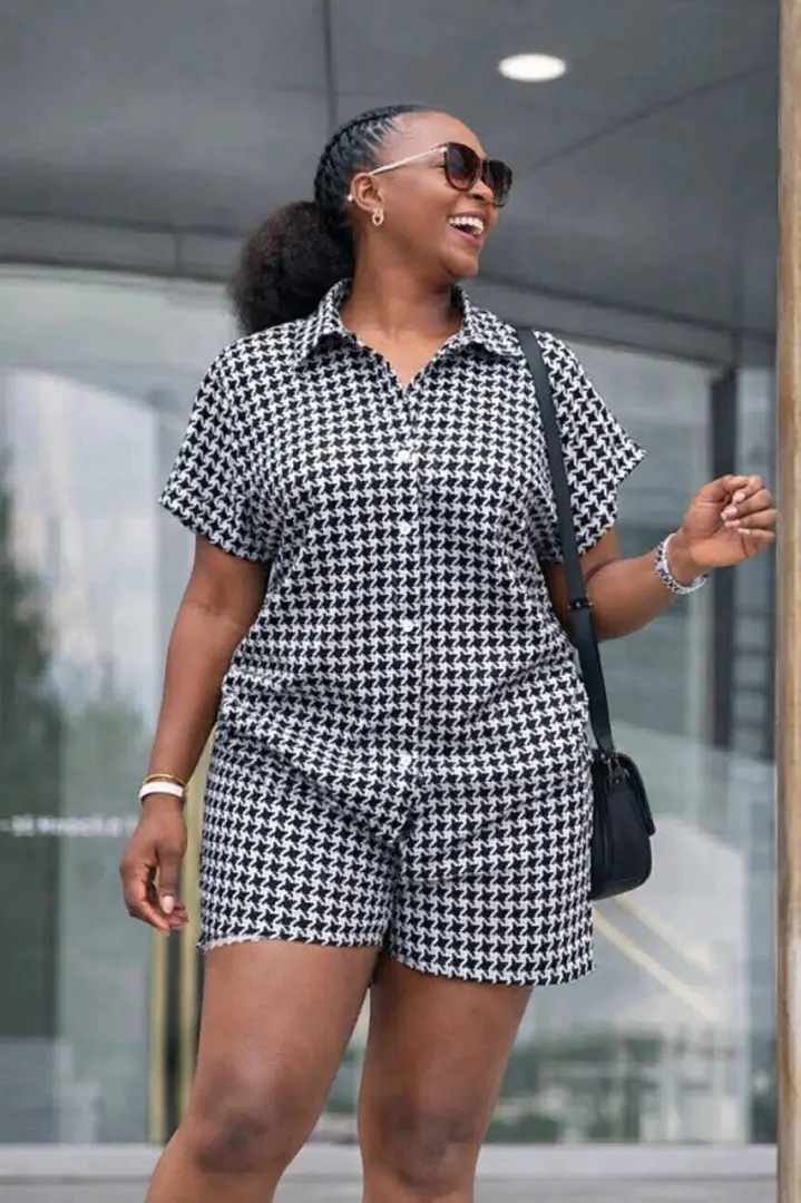 Red & White Checkered Two-Piece Short Set thumbnail 3