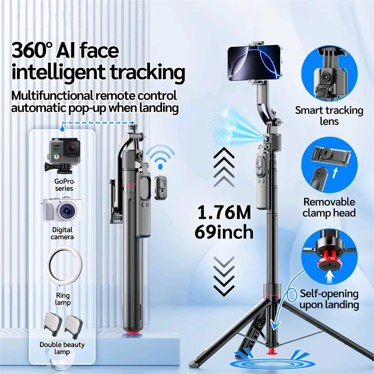 TT07 AI Tracking Gimbal Selfie Stick with Tripod thumbnail 2
