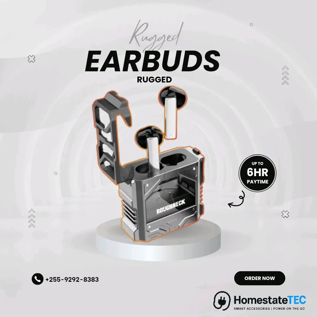 Rugged Metal Wireless Earbuds with Charging Case