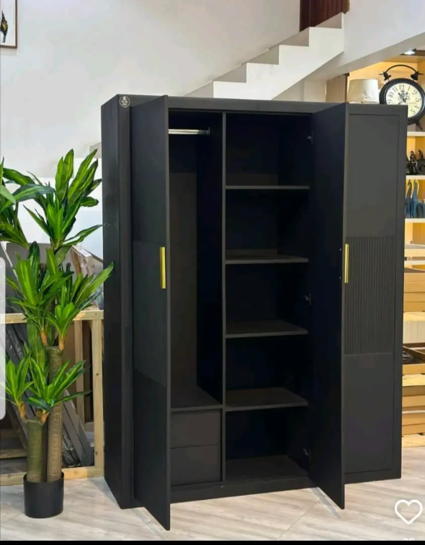 Modern Black Wardrobe (Kabati la Kisasa)