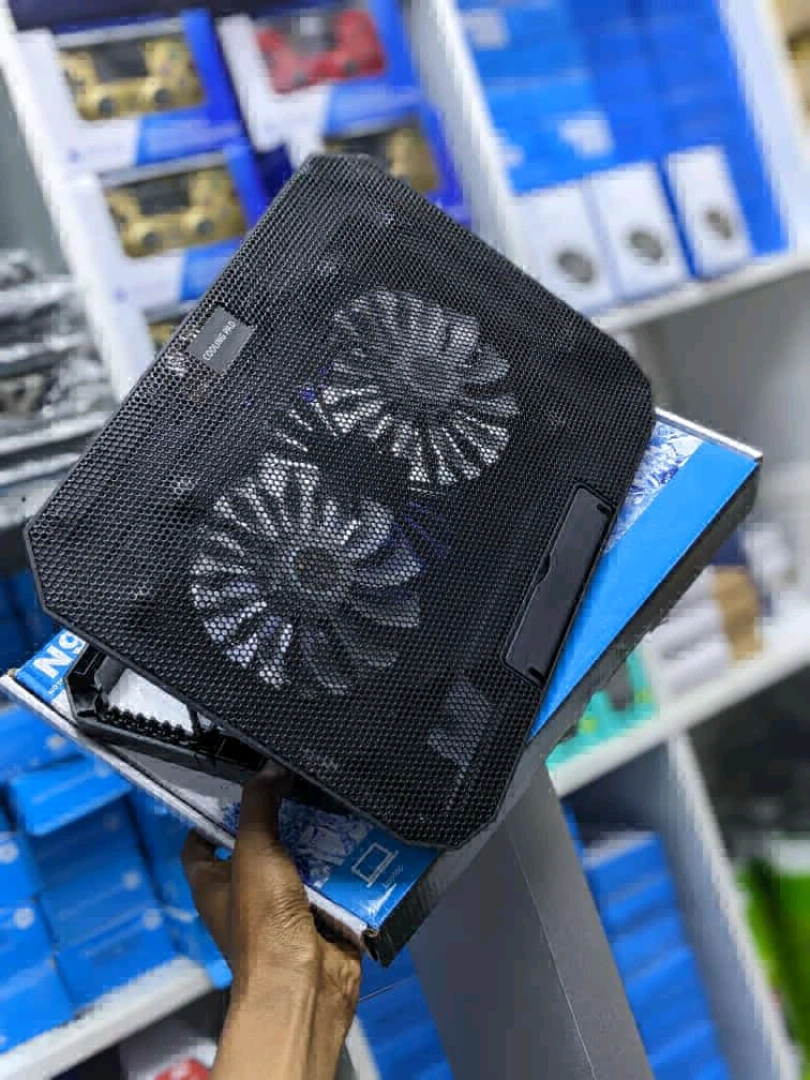 Black Laptop Cooling Pad with Dual Fans