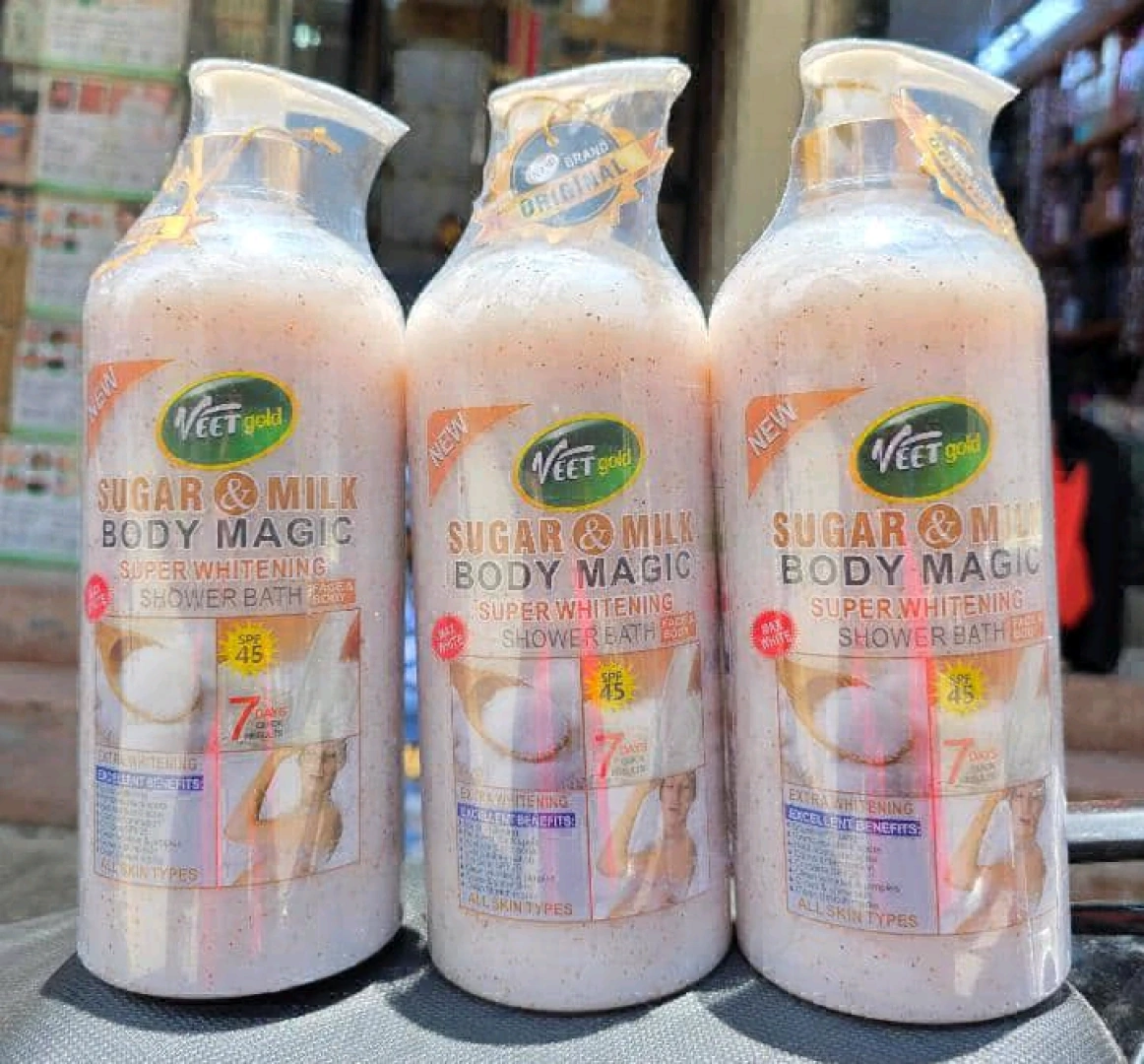 VEET gold SUGAR & MILK SUPER WHITENING SHOWER BATH (3 bottles)