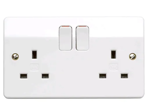 Double Electrical Socket - White