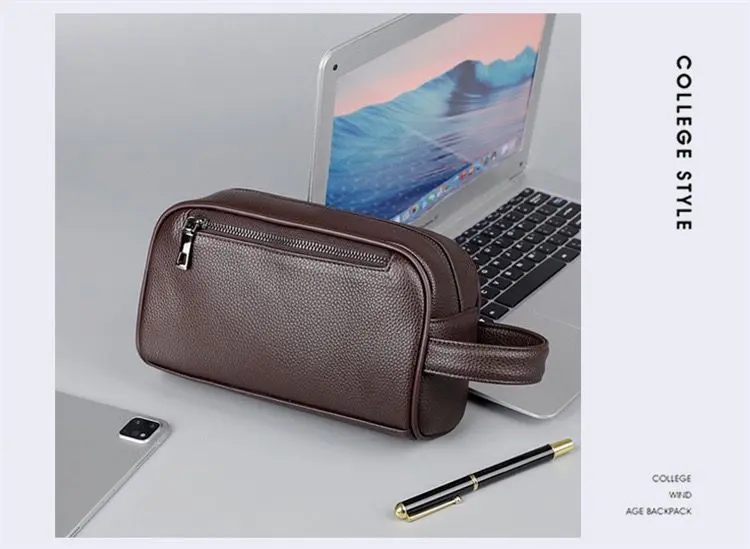 Men's Leather Clutch & Toiletry Bag thumbnail 5