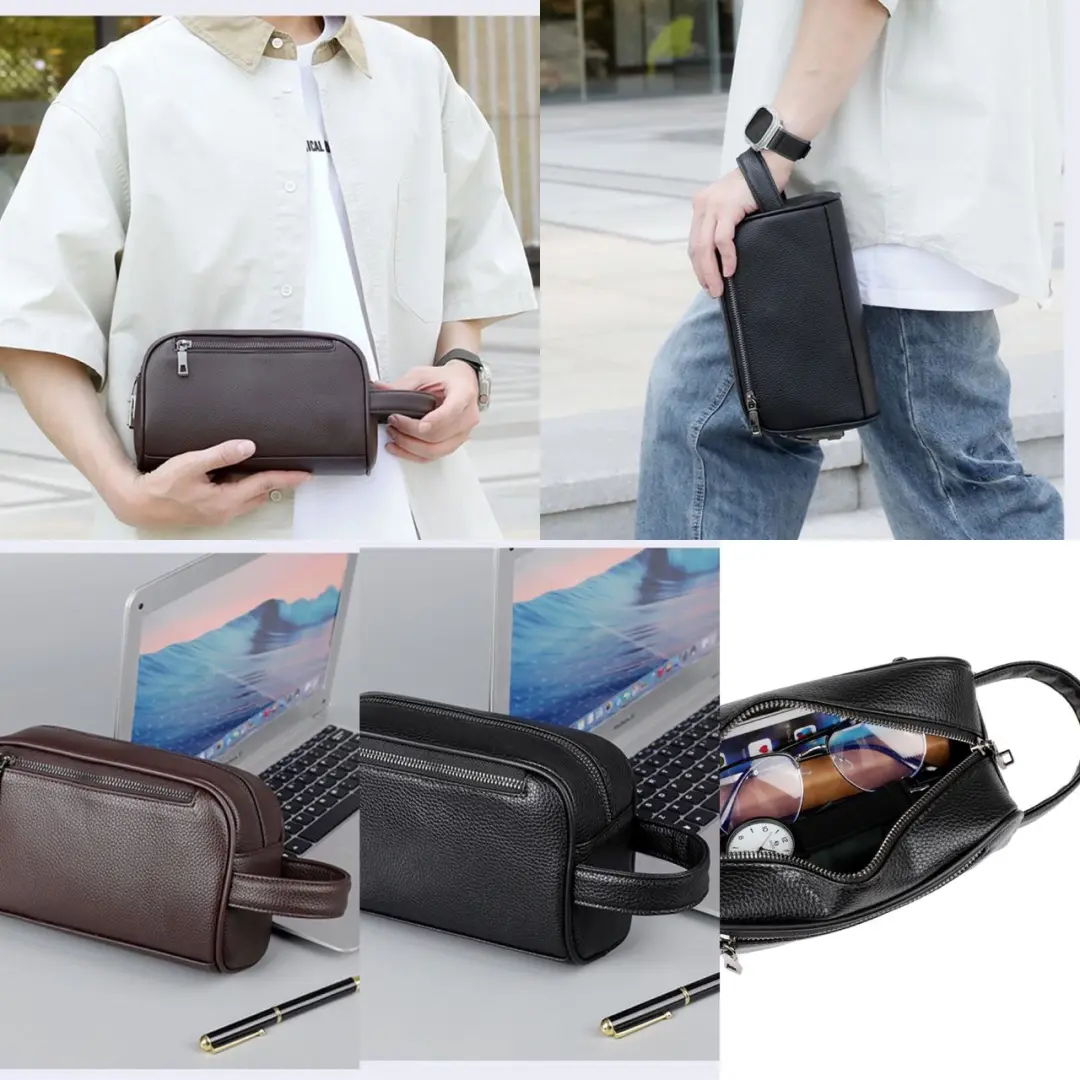 Men's Leather Clutch & Toiletry Bag thumbnail 8