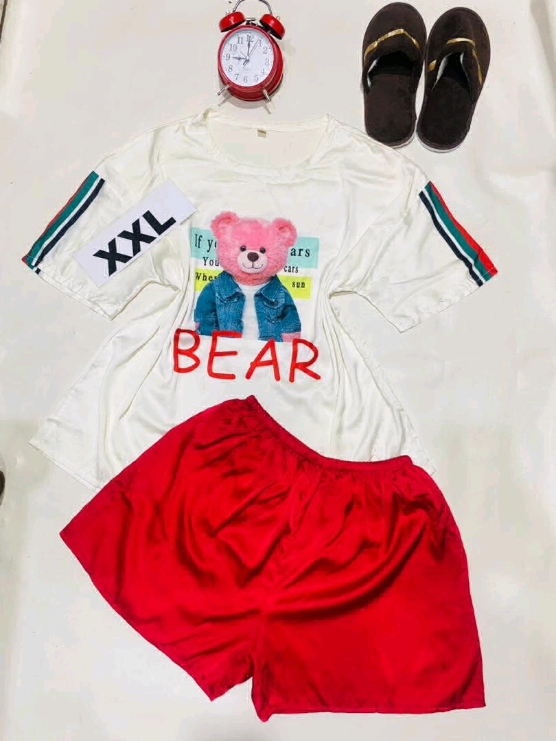 Red Satin Pajama Set (Mtumba Sleepwear) thumbnail 2