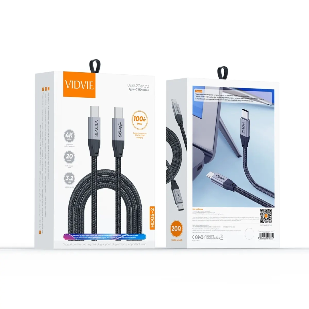 VIDVIE HD05 USB3.2 Type-C High-Definition Cable