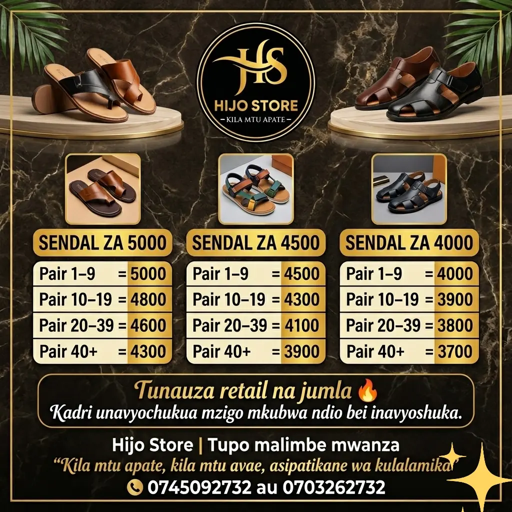 Sendali Kali (Jumla na Retail) - Hijo Store